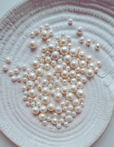 Perles D'eau Douce Naturelles En Nacre Ivoire Blanc Irisé - Diamètre 4-5 Mm - Rondes - Neuf