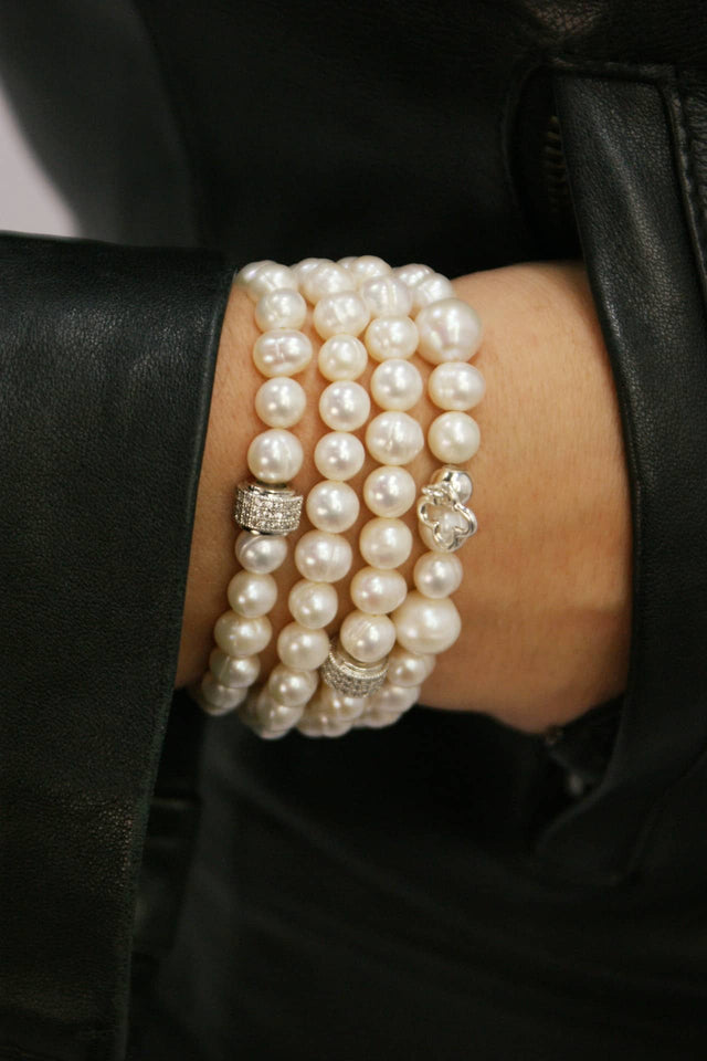 Bracelet de Perles de Culture Blanches