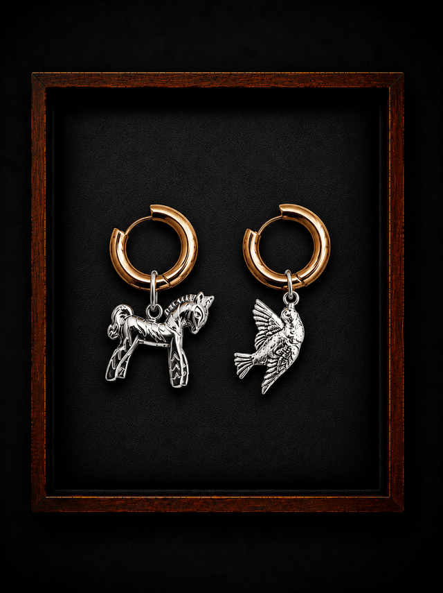 Boucles d'Oreilles Trésor de Troie (Oiseau) - NEIJE