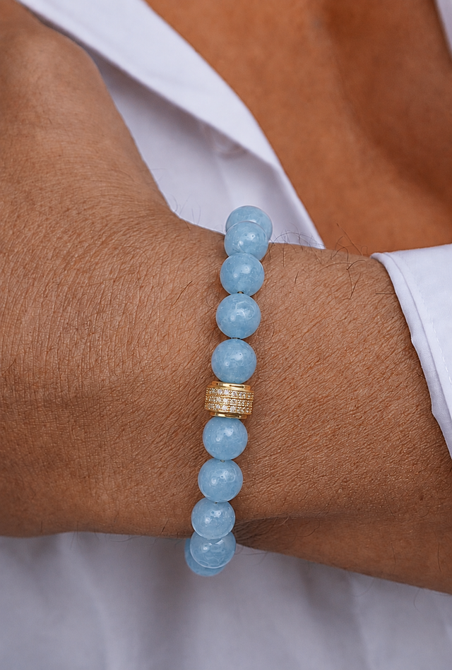 Bracelet pour Homme en Aigue Marine