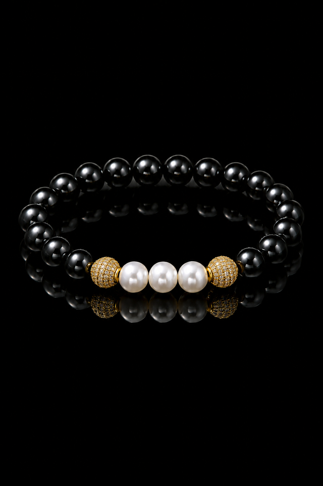 Bracelet Homme Onyx Or Jaune