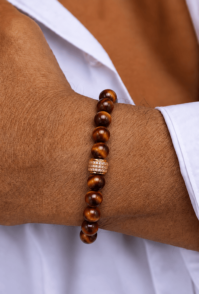 Bracelet Corto Oeil de Taureau Or Jaune pour Homme - NEIJE