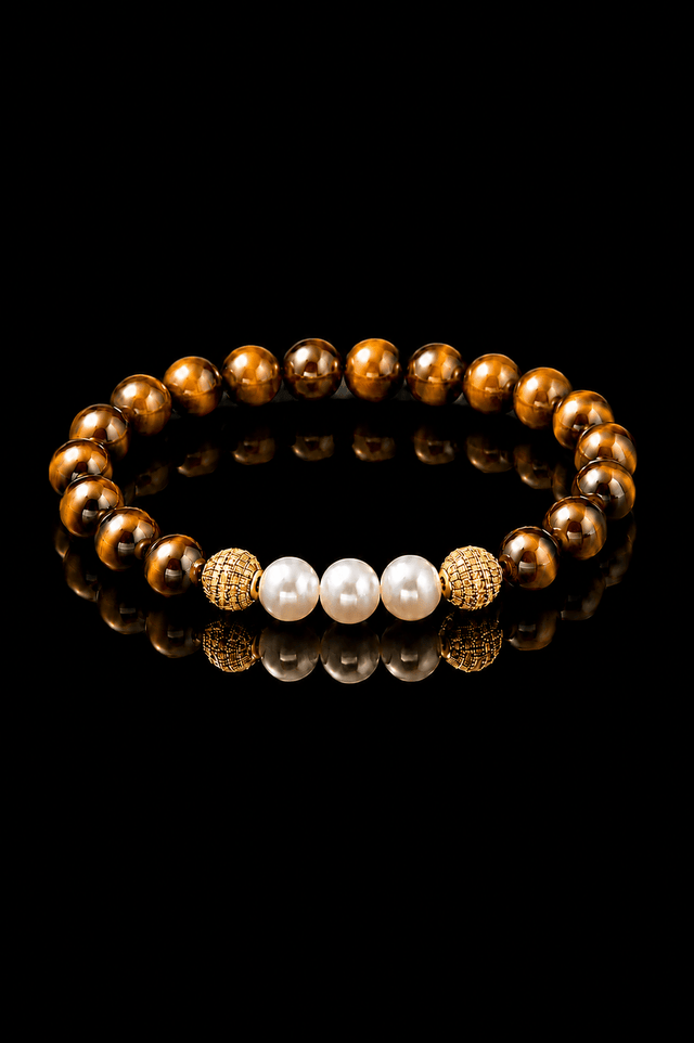 Bracelet Eclipse Oeil de Tigre et Or Jaune - NEIJE