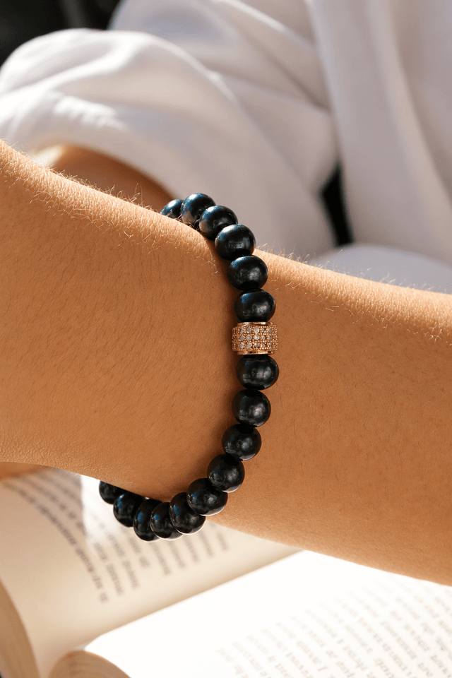 Bracelet Marlow Perles de Culture Noir Profond Or Jaune - NEIJE