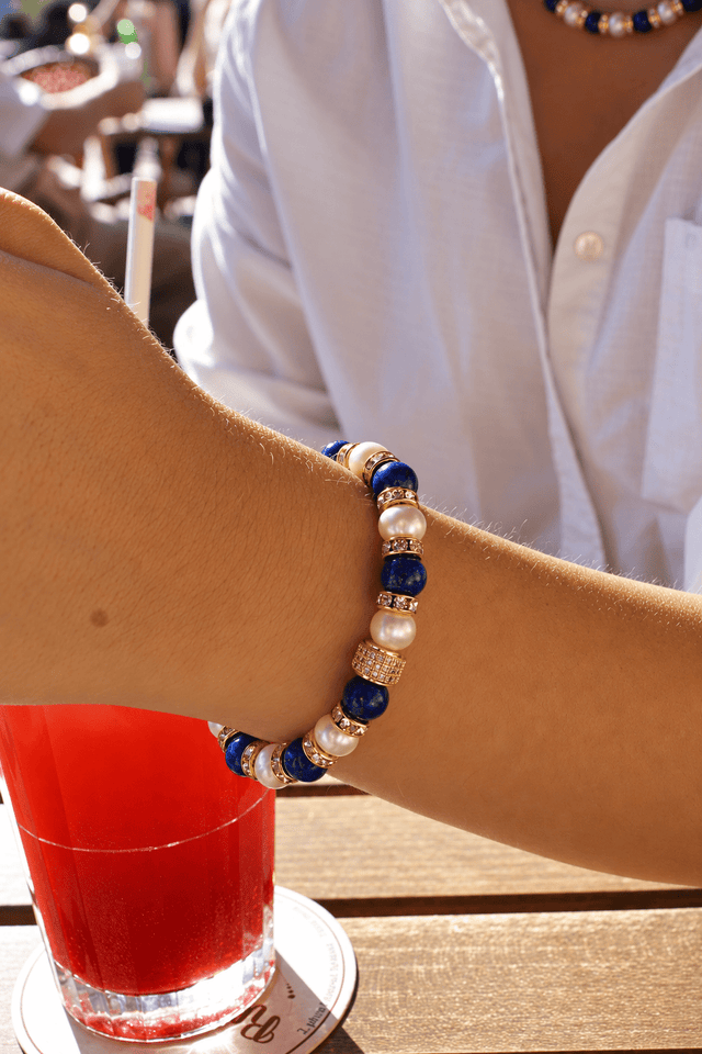 Bracelet Schachmatt Lapis Lazuli et Perles de Culture - NEIJE