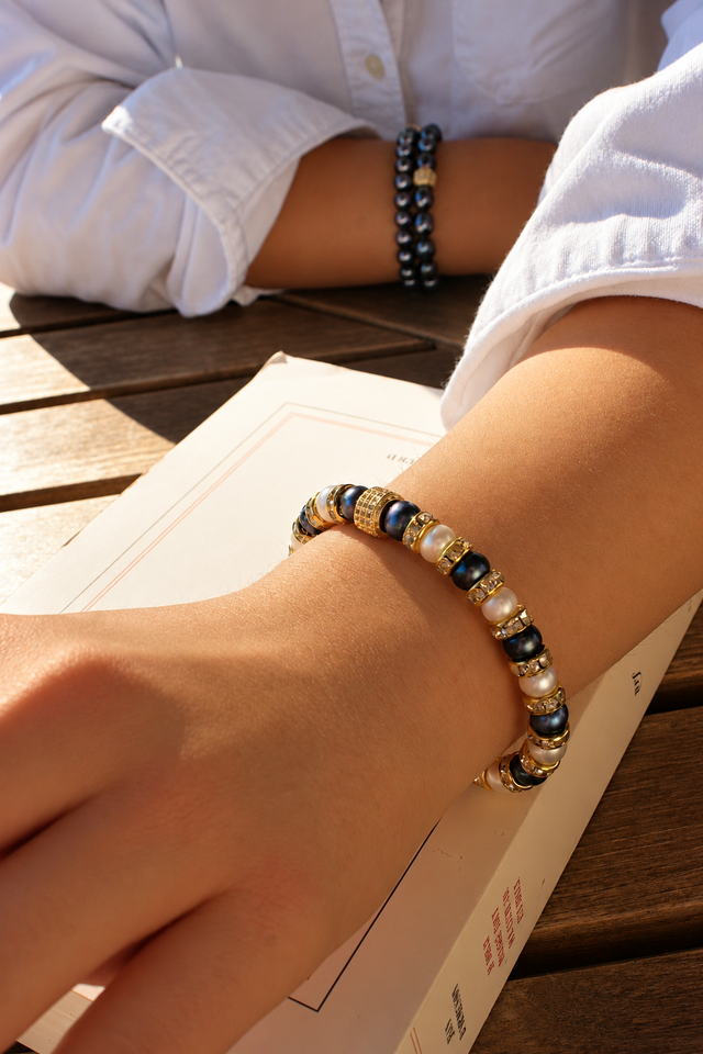Bracelet Perles de Culture Noires - NEIJE