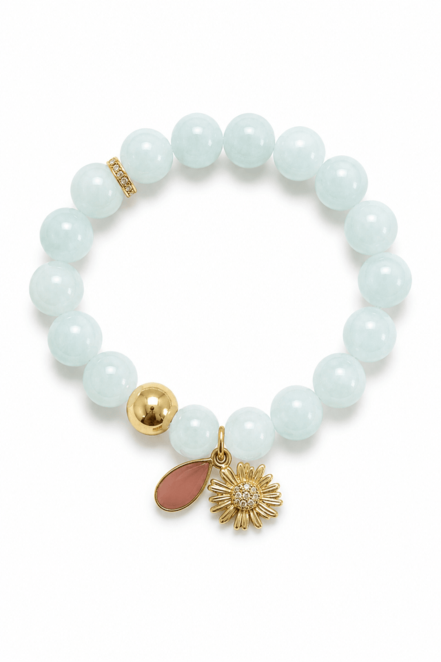 Bracelet aigue marine et cornaline