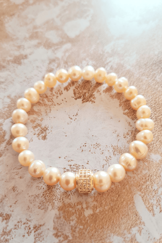 Bracelet Nana Perles de Culture Roses et Plaqué Or Jaune - NEIJE