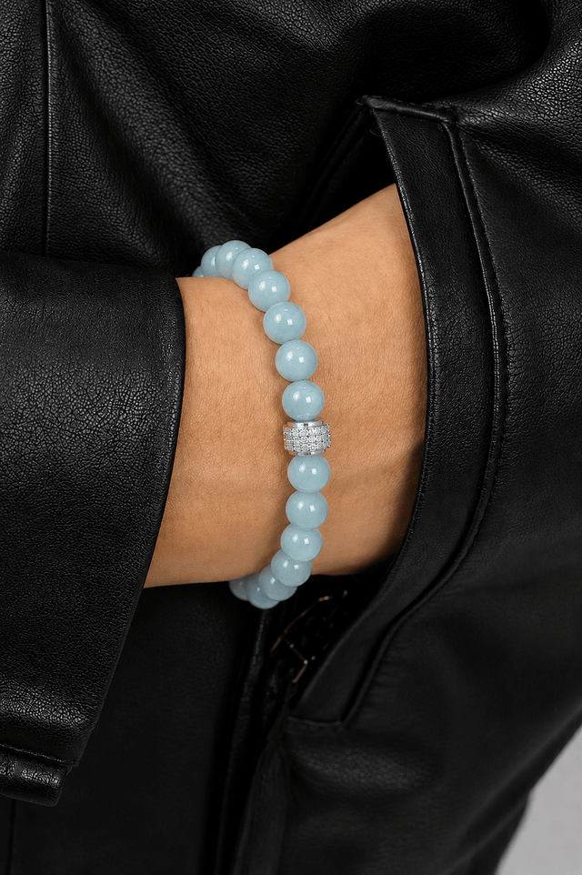 Bracelet Candy Aigue Marine Or Blanc - NEIJE