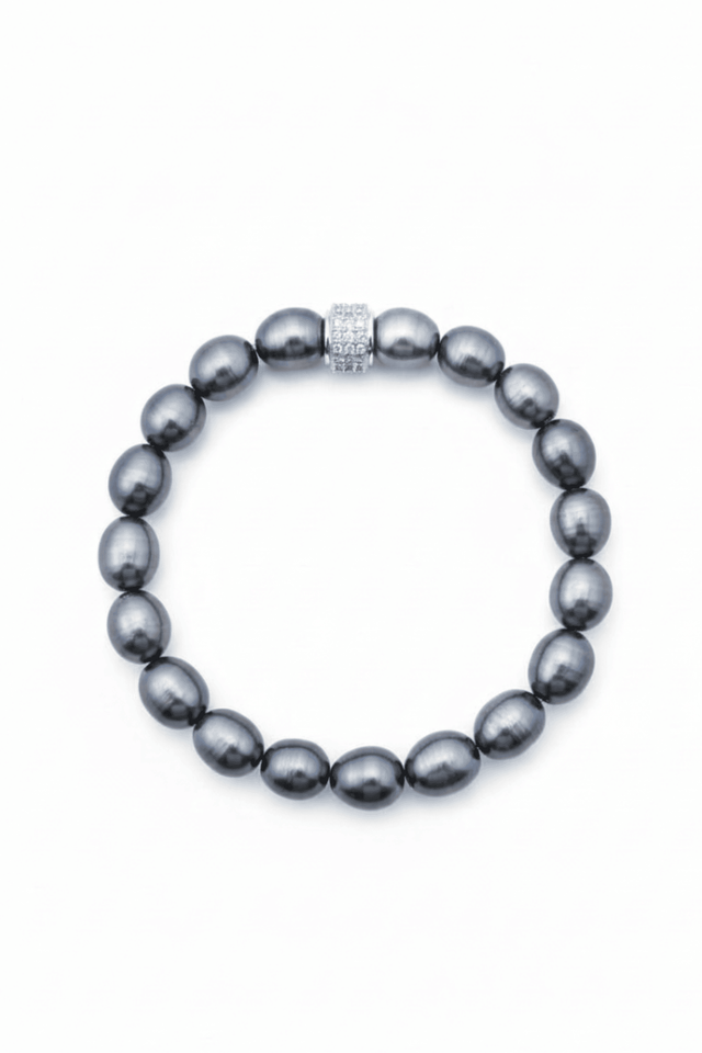 Bracelet Homme Monte - Cristo Perles d'eau douce Noires - NEIJE