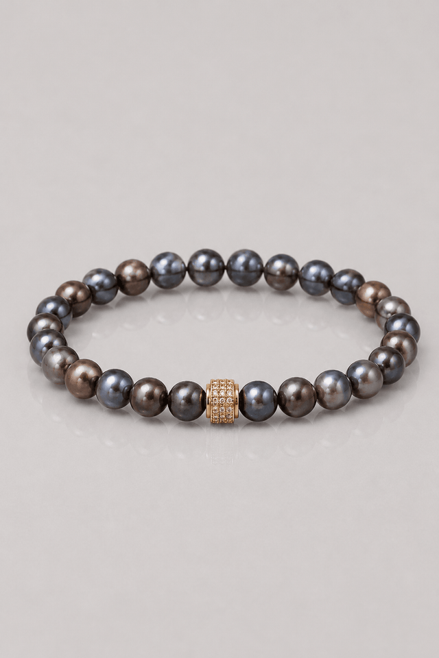 Bracelet Swann Perles d'eau douces Noires Or Jaune - NEIJE