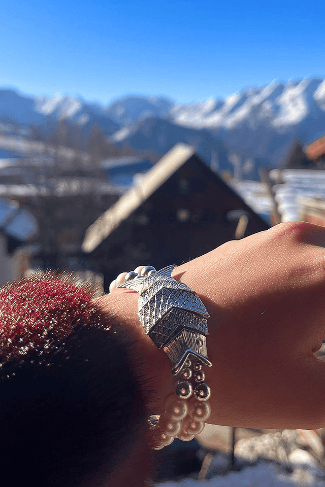 Bracelet Gefilte Perles de Culture Blanches et Argent - NEIJE