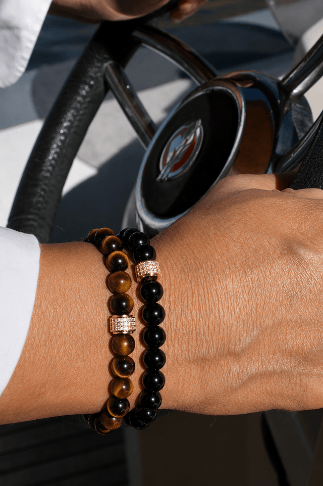 Coffret Duo de Bracelets Onyx & Oeil de Tigre - Or Jaune - NEIJE