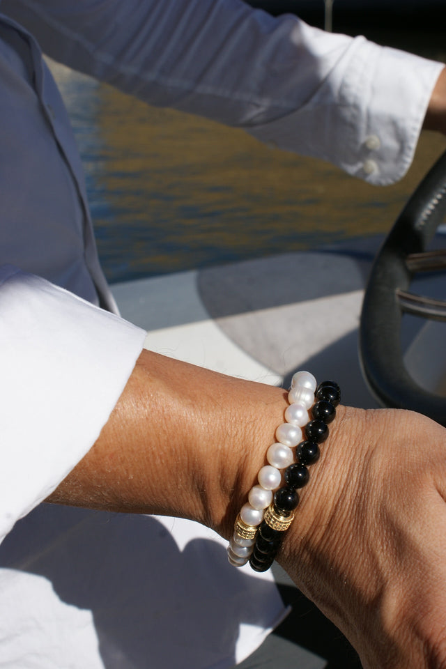 Bracelets pour homme Perles d'eau douce et Onyx - NEIJE