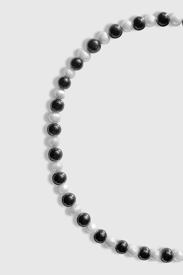 Collier Perles d'eau douce et Onyx CHATELET - NEIJE