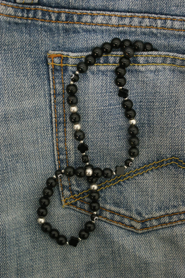 Collier Homme Perles Onyx et Argent 925 Recyclé - NEIJE