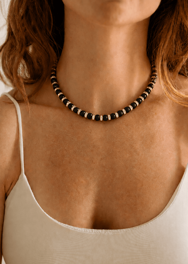 Parure Collier & Bracelet Onyx - Mes nuits sont plus belles que vos jours - NEIJE
