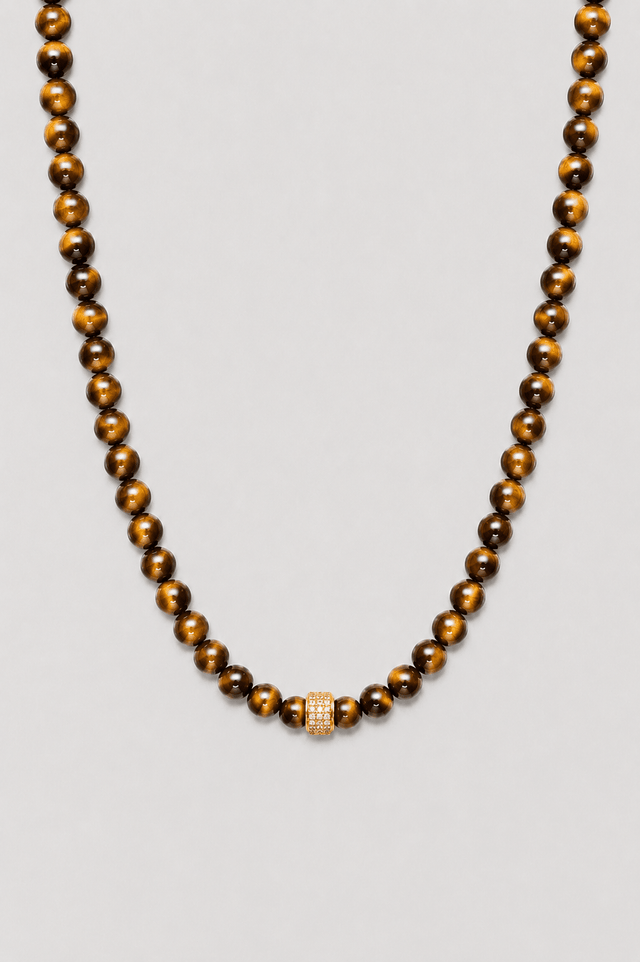 Collier Corto Oeil de Tigre et Or Jaune - NEIJE