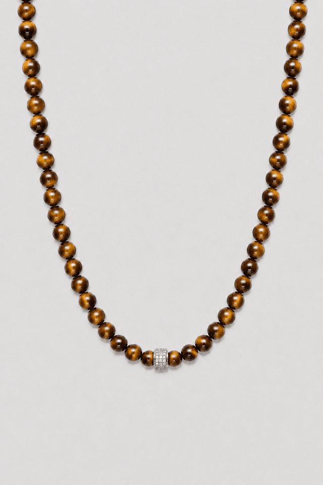 Collier Corto Oeil de Tigre et Argent 925 - NEIJE