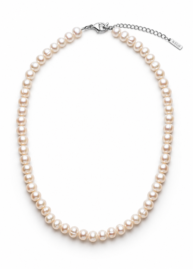 Collier Perles d'eau douce Roses et Argent 925