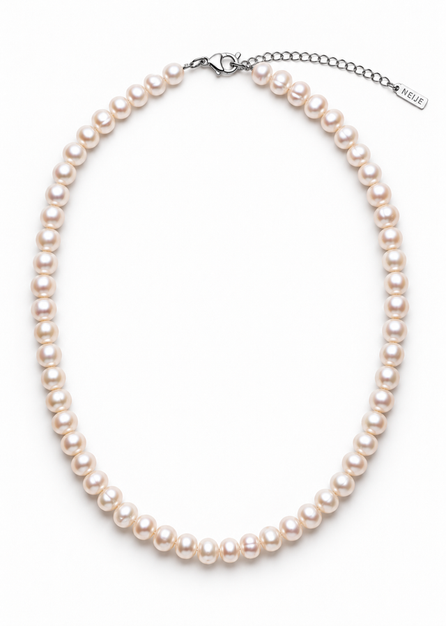 Collier Perles de Culture Rose et Argent 925