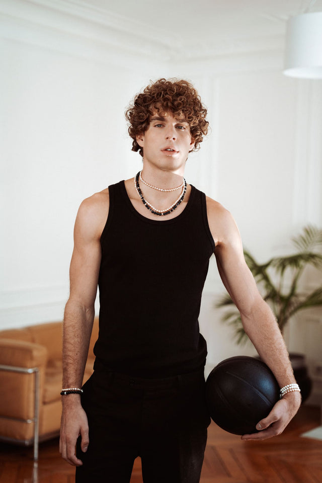 Collier Perle Homme Luxe