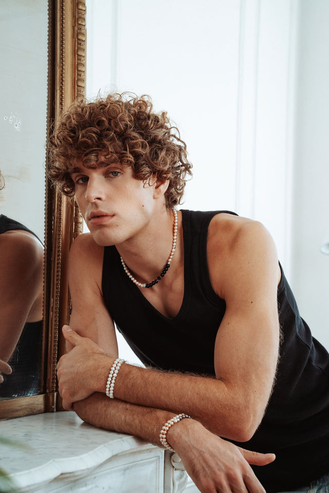 Collier Perles Hommes