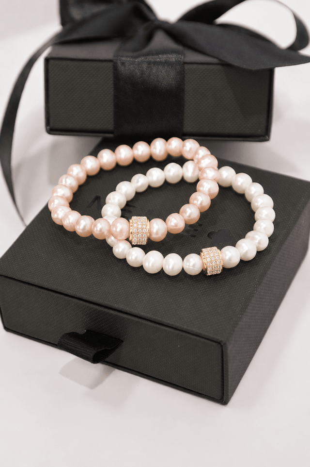 La Parure Parfaite Collier & Bracelet Perles de Culture Roses - NEIJE
