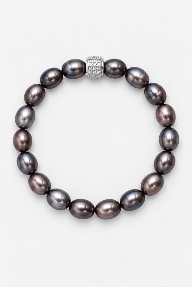 Bracelet Perles de Culture Noires Or Blanc - Athéna - NEIJE