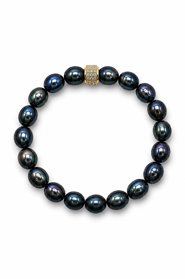 Parure Collier & Bracelet Perles de Culture Noires - Athéna - NEIJE