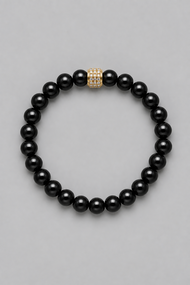 Bracelet Perles Onyx Homme