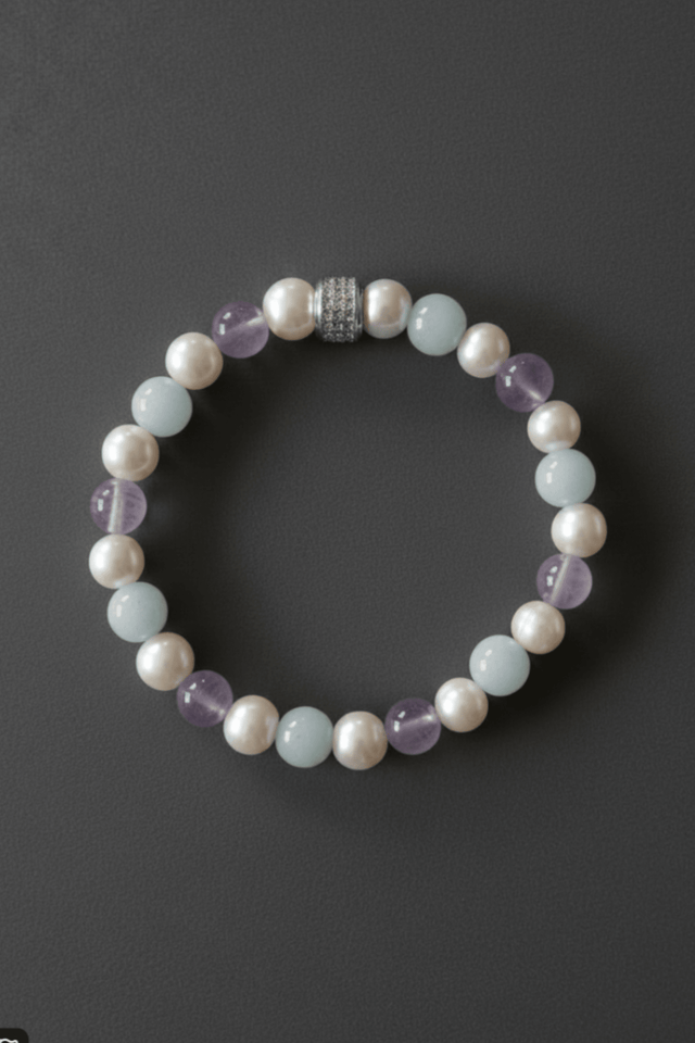 Bracelet Candy Perles d'eau douce Aigue Marine et Kunzite - NEIJE
