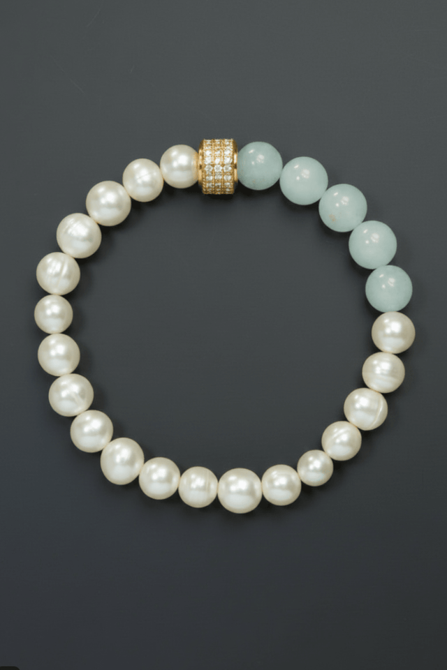 Bracelet Candy Geometric Perles de Culture et Aigue Marine - NEIJE