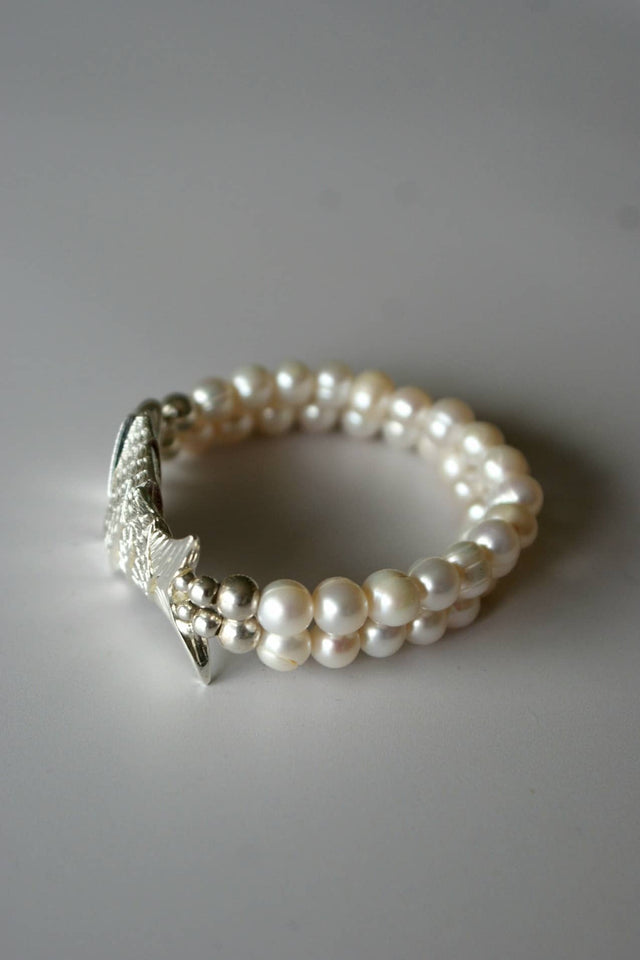bracelet poisson articulé perles d'eau douce