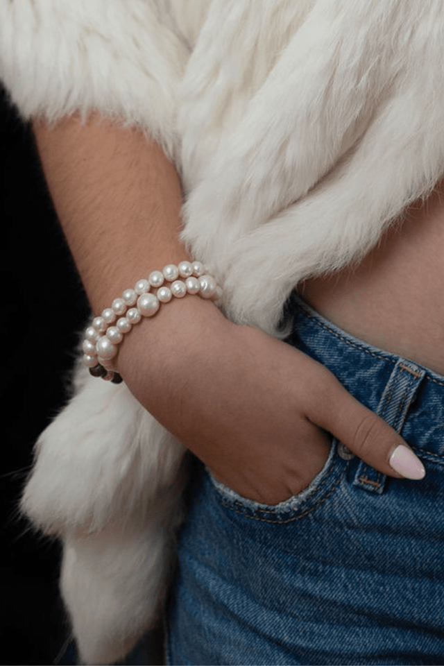 Bracelet Belle du Seigneur Perles de Culture & Or Blanc - NEIJE