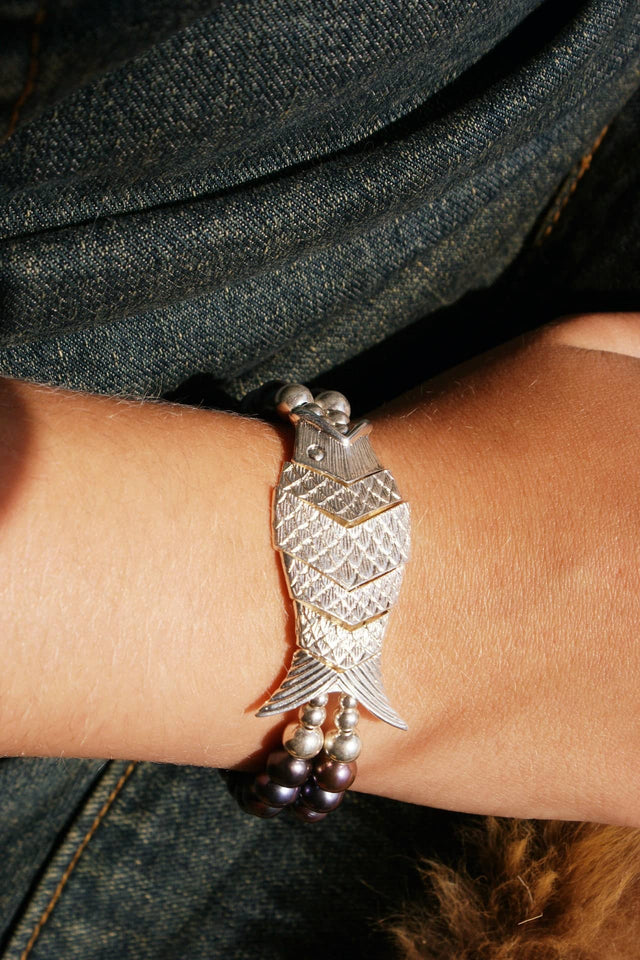 Bracelet Gefilte (Argent + Perles Noires) - NEIJE