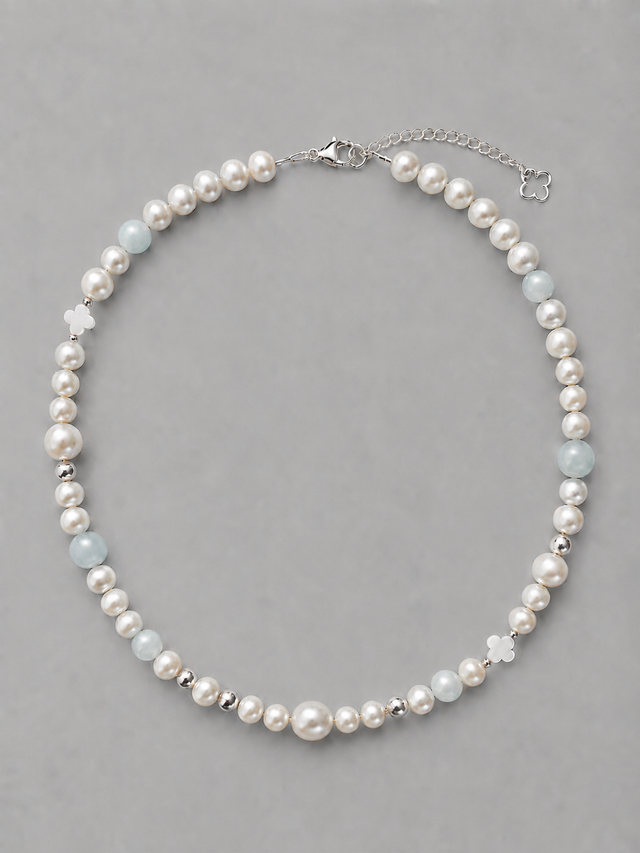 Collier Homme Perle Aigue Marine Argent - NEIJE