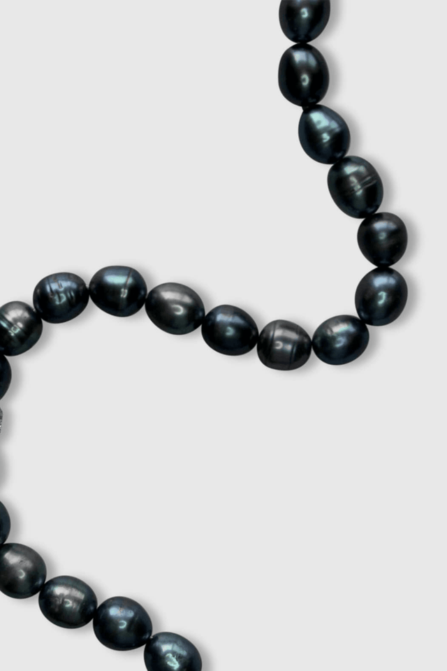 Collier Monte - Cristo Perles d'eau douce Noires et Argent 925 - NEIJE