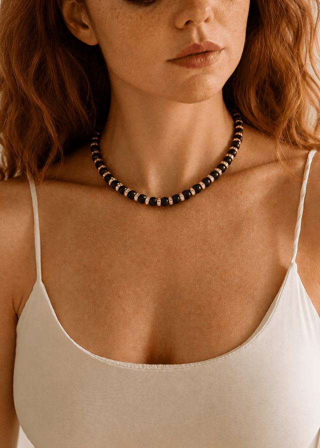Parure Collier & Bracelet Onyx - Mes nuits sont plus belles que vos jours - NEIJE