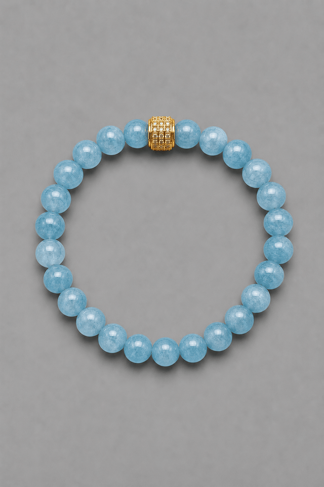 Bracelet Homme Aigue Marine Or Jaune - NEIJE