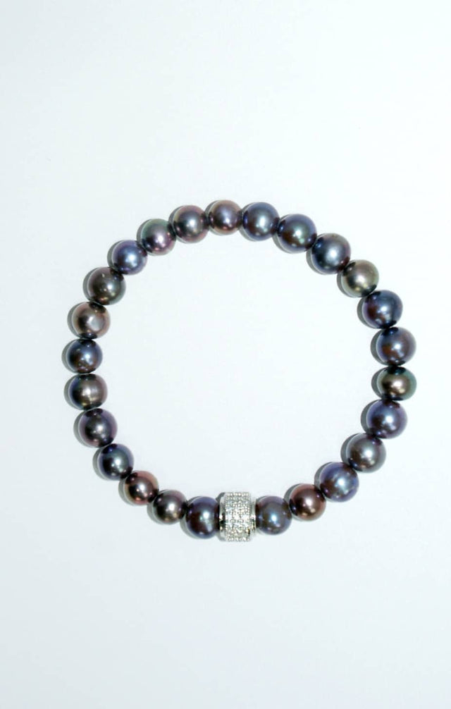 Bracelet en perles de culture noires