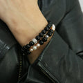 Bracelets de perles d'eau douce et d'onyx