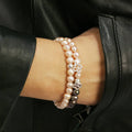 Bracelets de perles d'eau douce noires et roses