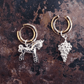 Boucles d oreilles Cheval et Grappe de Raisin