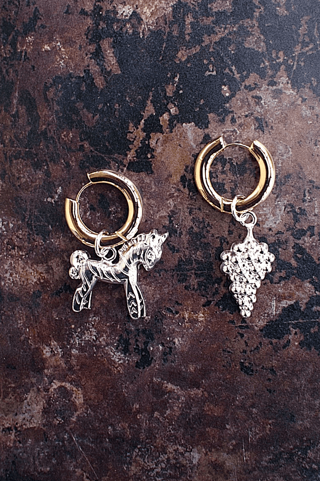 Boucles d oreilles Cheval et Grappe de Raisin