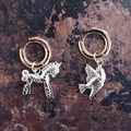 Boucle d'Oreille Cheval et Oiseau