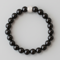 Bracelet Onyx et Plaqué Or Blanc