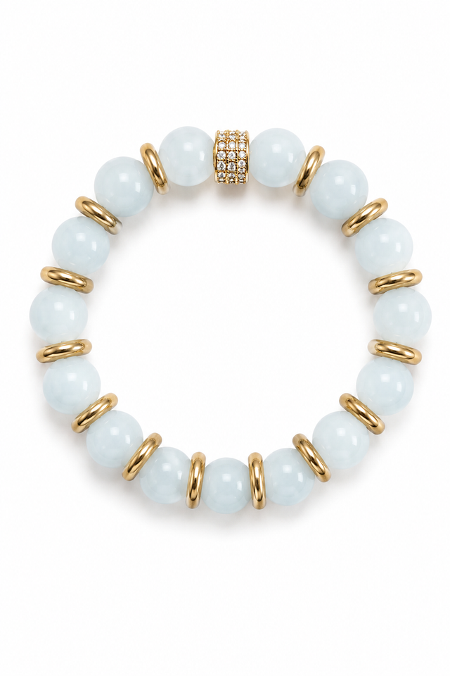 Bracelet Aigue Marine et plaqué or