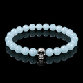 Bracelet Aigue Marine Crâne Argent 925