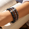 Bracelet Perles Noires Femme